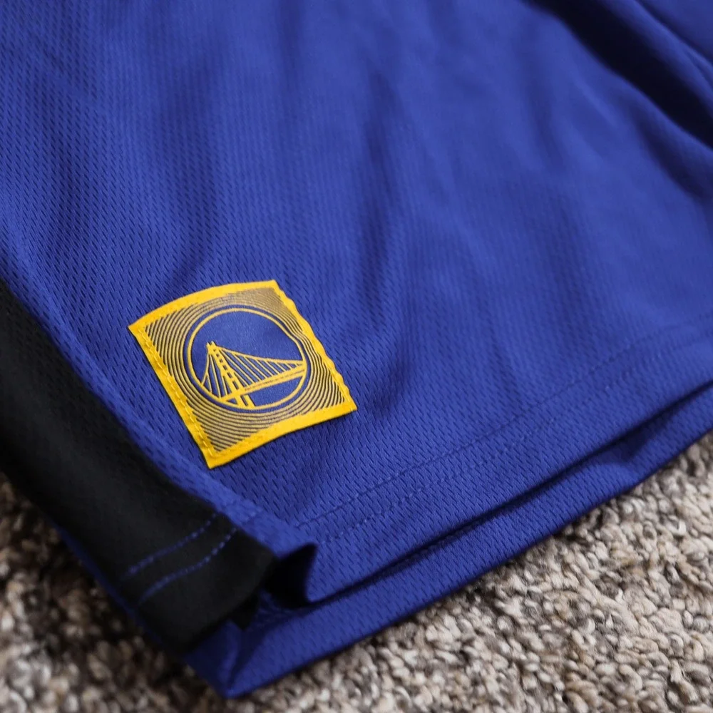 Nike NBA Golden State Warriors Dri Fit Kids L 14/16 Basketball Shorts Yellow NWT